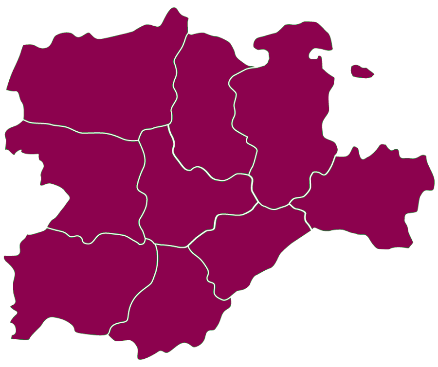 Mapa con las provincias de Castilla y León